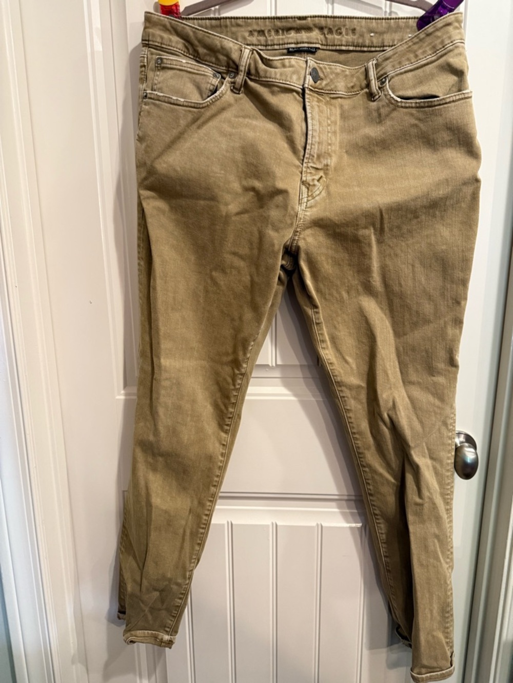 American Eagle Outfitters Tan Stretch Waistband Jeans